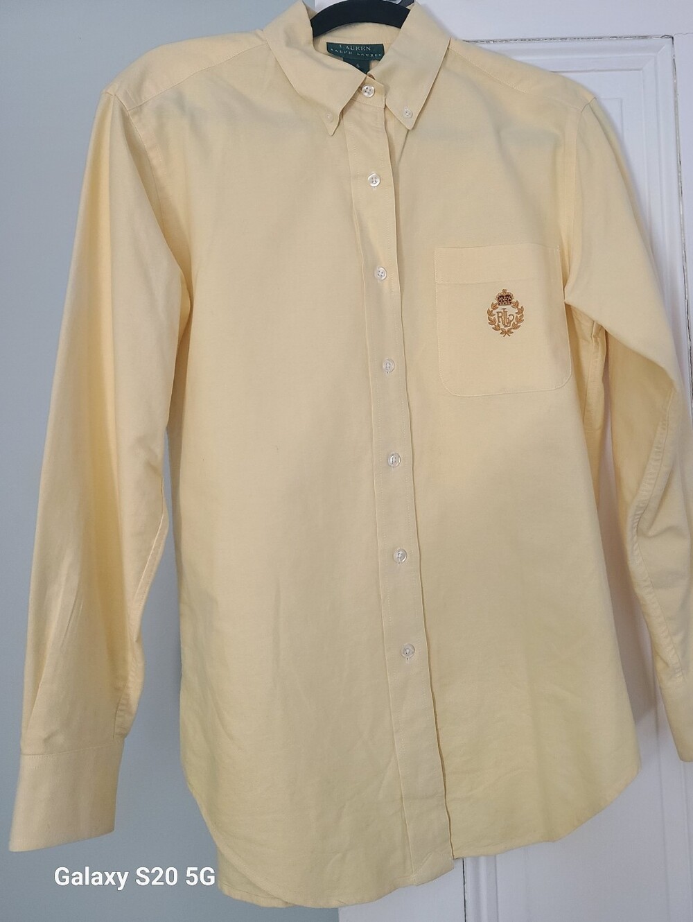 Ralph Lauren Pale Yellow Button-Down Dress Shirt